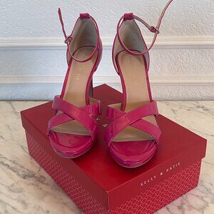 Kelly & Katie Sanesa Raspberry Patent Leather Strappy heels - size 8.5